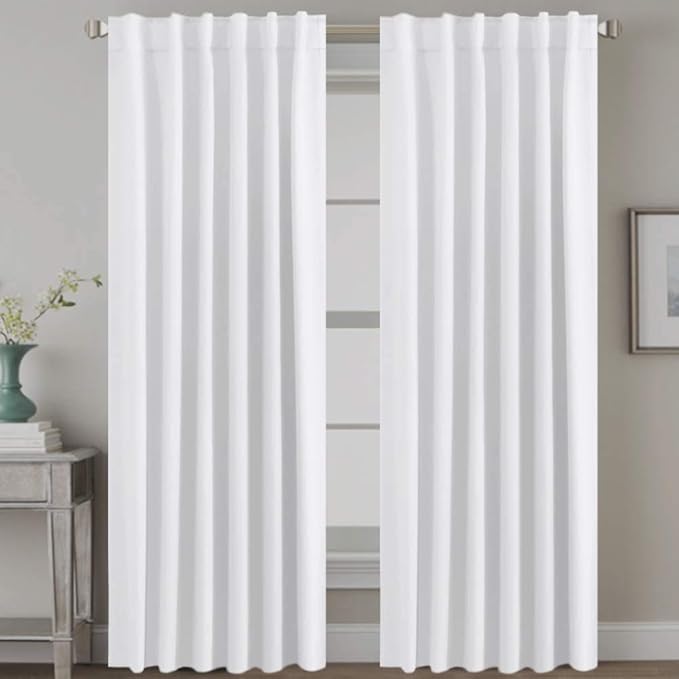 H.VERSAILTEX White Curtains Thermal Insulated Window Treatment Panels Room by HVERSAILTEX