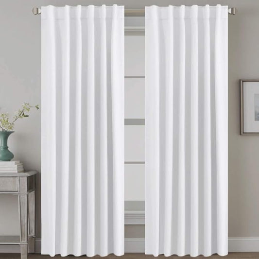 H.VERSAILTEX White Curtains Thermal Insulated Window Treatment Panels Room by HVERSAILTEX