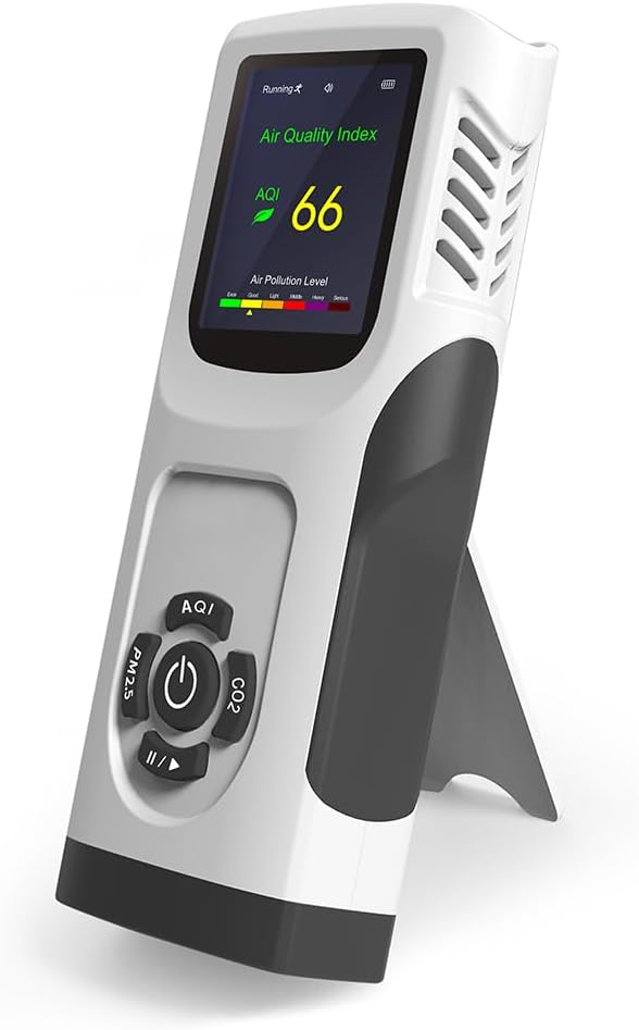 6-in-1 Air Quality Monitor Indoor CO2 Monitor, 3000mAh AQI TVOC Air Quality by Forsensal