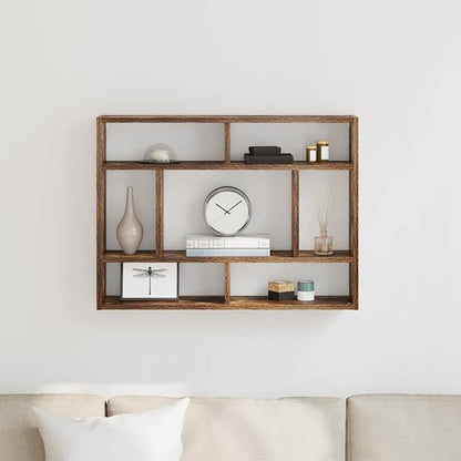 Smoked Oak Engineered Wood Wall Shelf 29.5 x 6.3 x 21.7 Inches - Image 3
