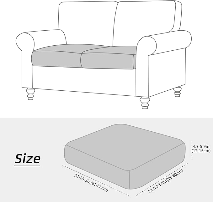 Fuloon Waterproof Couch Cushion Covers, Stretch Sofa Seat Cushion Slipcovers - Image 5
