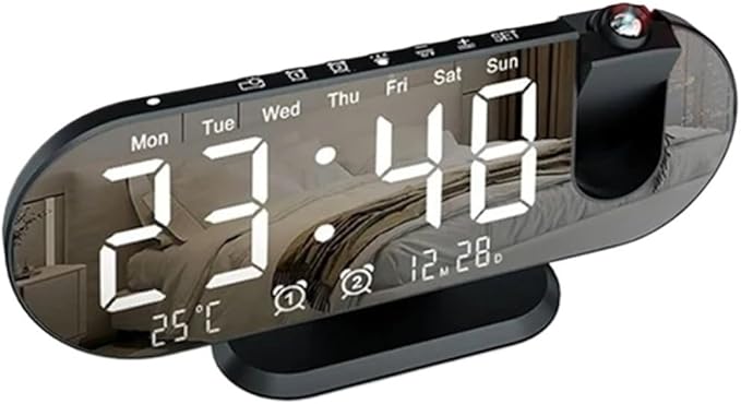 Digital Alarm Clock, Creative Electronic Projection Clock - Image 5