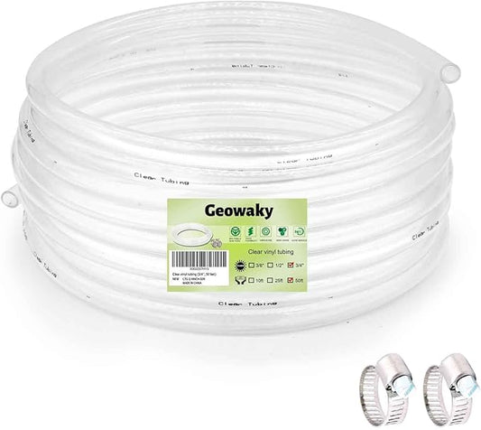 3/4’’ ID × 1’’ OD - 50 ft Clear Vinyl Tubing Flexible PVC Tube by ProfessionalBrand