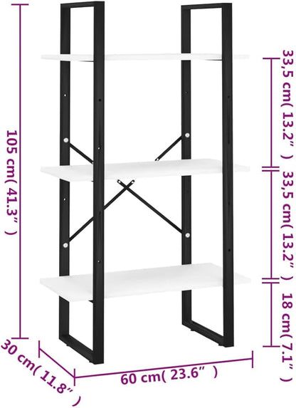 White Medium Storage Shelf 41.3 in Tall Rectangular Bookcase, 11.8 x 23.6 in - Image 2