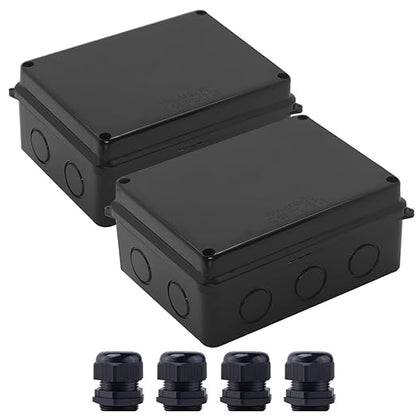 Electrical Box, ABS Plastic Project Box Power Cord Enclosure Black 5.9 x 4.3 x by LuSumtly