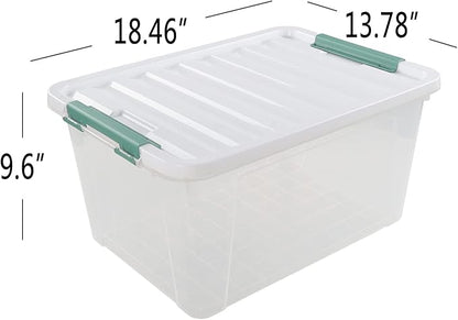 6-Pack Clear Plastic Storage Boxes, 35 L Plastic Storage Bins - Image 2