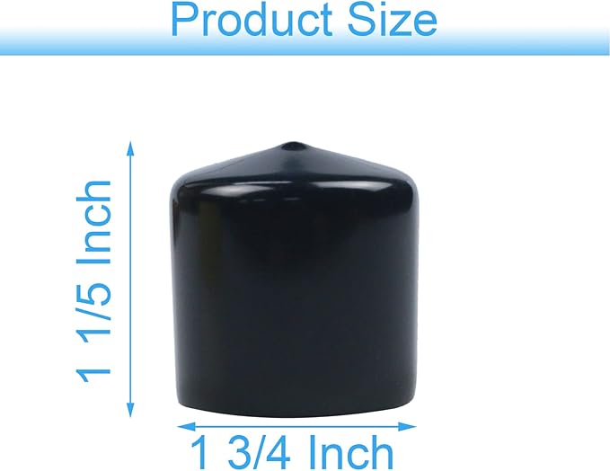 Acocony 1 3/4 Inch Rubber Cap Round Rubber End Caps PVC Flexible Protector - Image 2