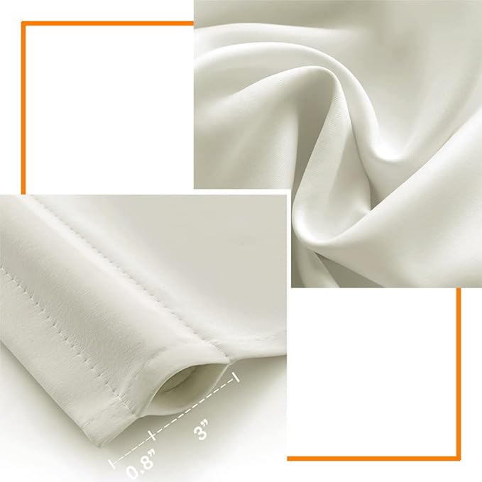 42 Inch Length Short Curtains, Cream Colored Blackout Curtains - Image 7