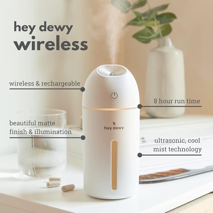 Hey Dewy Wireless, Rechargeable, Skin-Nourishing, Portable Cool Mist Humidifier - Image 2