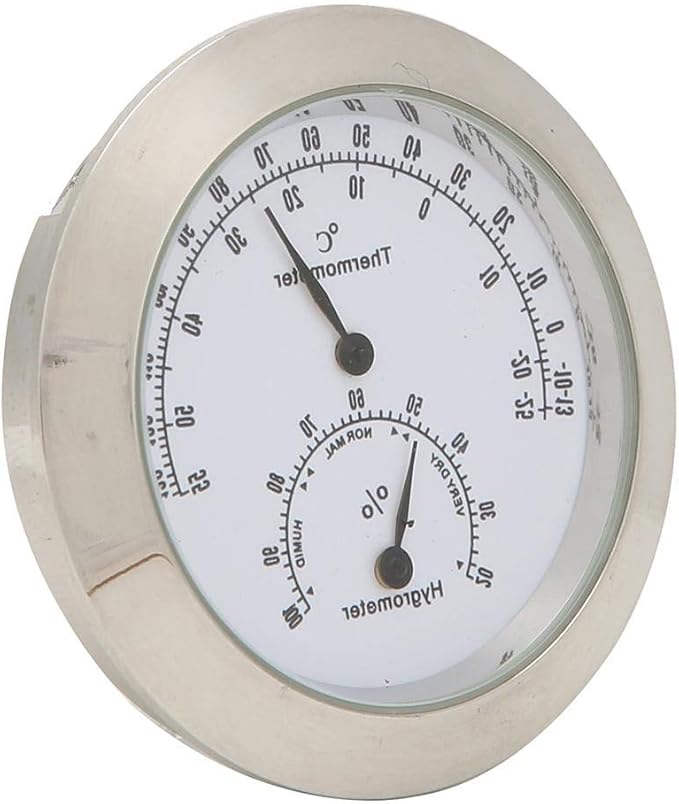 Tbest Guitar Analog Hygrometer, Round Alloy Digital Thermometer Hygrometer - Image 5