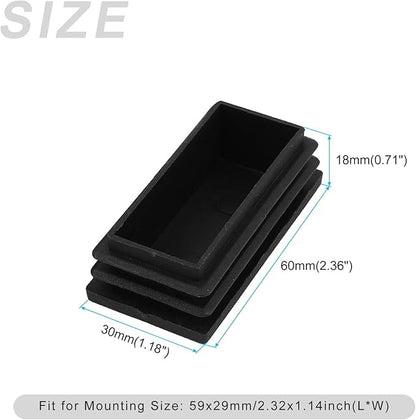 METALLIXITY Rectangle End Caps 24Pcs, Plastic Rectangle Tube Inserts Threaded - Image 2