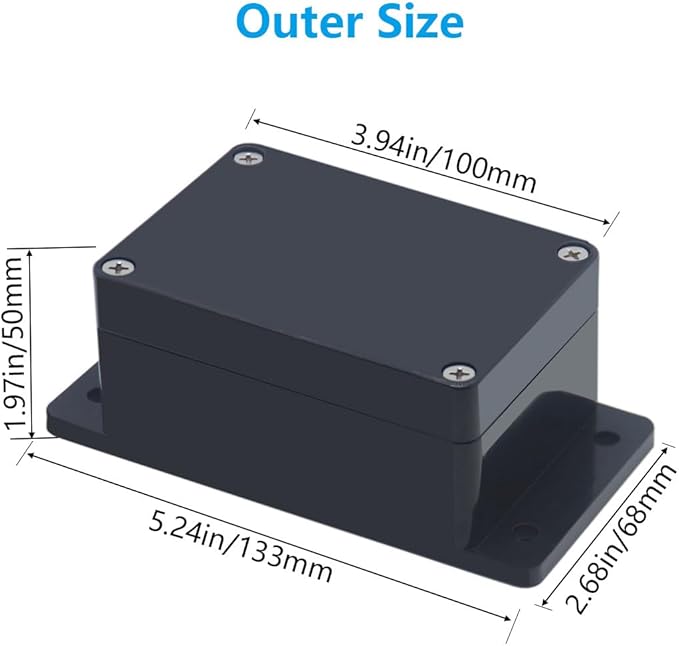 Outdoor Waterproof Junction Box IP67 Project Box ABS Black Electrical Boxes - Image 2
