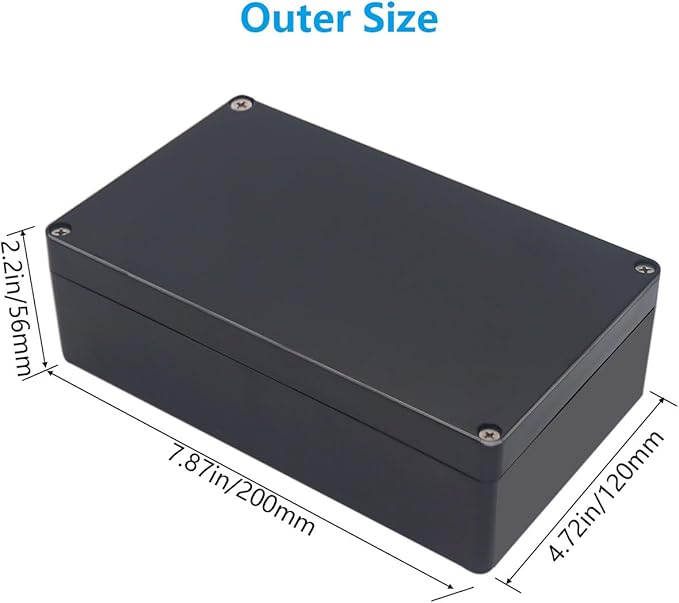 Outdoor Waterproof Junction Box IP67 Project Box ABS Black Electrical Boxes - Image 2