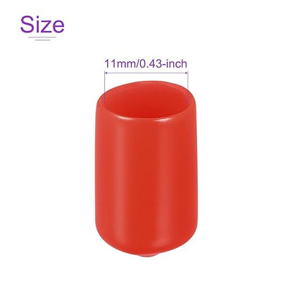 DMiotech 100 Pack 11mm ID Red Screw Thread Protectors Rubber End Caps Bolt - Image 4