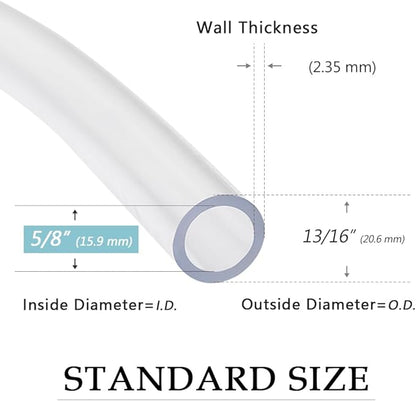 DAVCO 5/8" ID - 25 ft Clear Vinyl Tubing, Low Pressure Flexible PVC Tube - Image 3