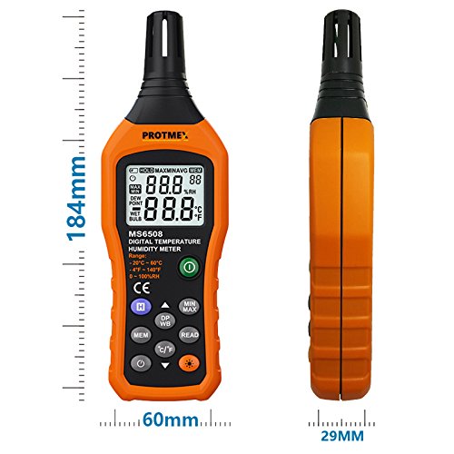 Protmex PT6508 Temperature Humidity Meter, Digital Thermometer Hygrometer - Image 3