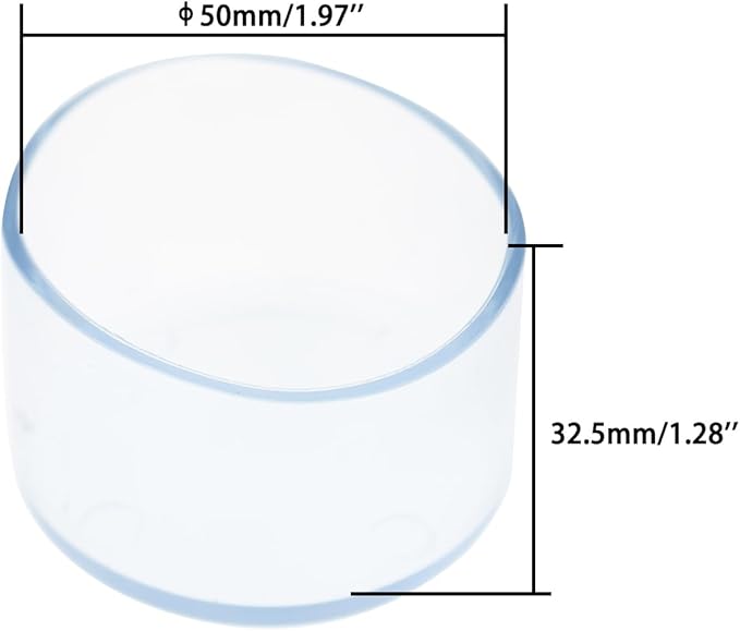 Round Chair Leg Caps, PVC Furniture Feet Covers, TTZEZE Transparent Round Floor - Image 2