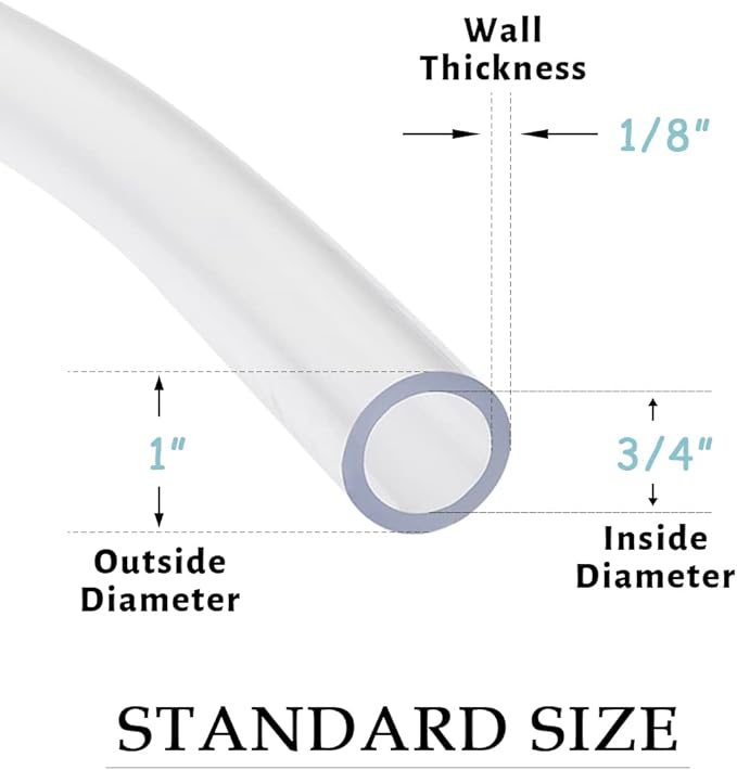 DAVCO 3/4" ID x 100ft Clear Vinyl Tubing, Low Pressure Flexible PVC Tubing - Image 2