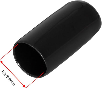 20 PCS Black Round Vinyl Rubber End Caps Kits, Flexible Screw Thread Protectors - Image 2