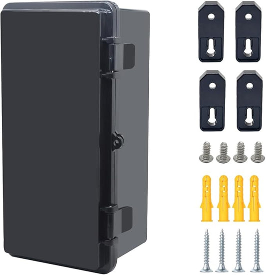 Junction Box, Hinged Black Cover IP67 Waterproof ABS Project Box by Otdorpatio