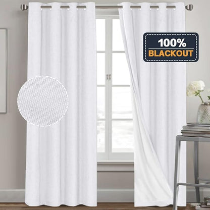 PrinceDeco Blackout Curtains 84 Inches Long Linen Blackout Curtains - Image 7
