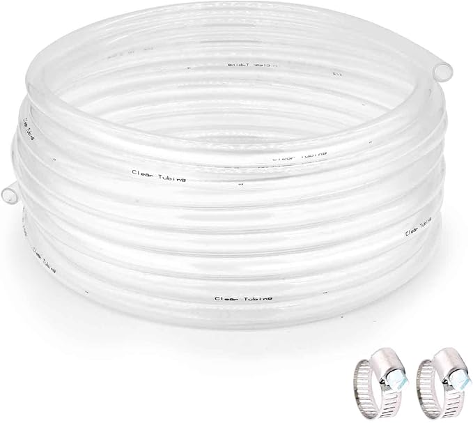 5/8’’ ID × 13/16’’ OD - 50 ft Clear Plastic Vinyl Tubing by ProfessionalBrand