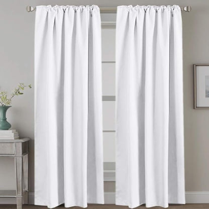 H.VERSAILTEX White Curtains Thermal Insulated Window Treatment Panels Room - Image 2