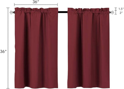Easy Home 2 Panels Blackout Tier Curtain - Image 3