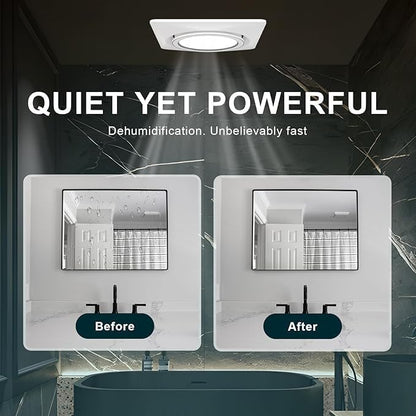 Bathroom Exhaust Fan with Light, 12 INCH, Upgraded Quiet Circular Vent Fans - Image 6