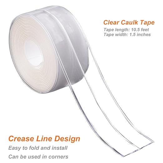 Clear Caulk Tape for Kitchen & Bathroom, Countertop Sink Tub Shower Caulk Strip - Image 2