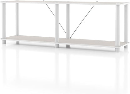 Homes: Inside + Out Apexa Modern 2-Tier Extra Wide Shelving Units, Collectibles by HOMESInsideOut