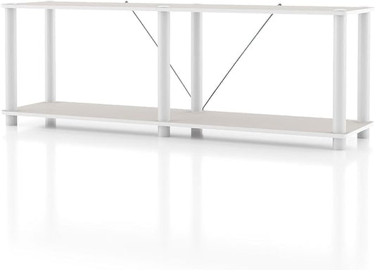 Homes: Inside + Out Apexa Modern 2-Tier Extra Wide Shelving Units, Collectibles by HOMESInsideOut