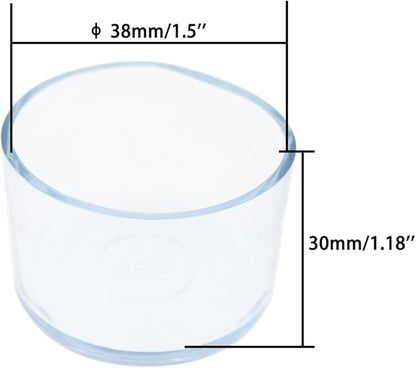 Round Chair Leg Caps, PVC Furniture Feet Covers, TTZEZE Transparent Round Floor - Image 2