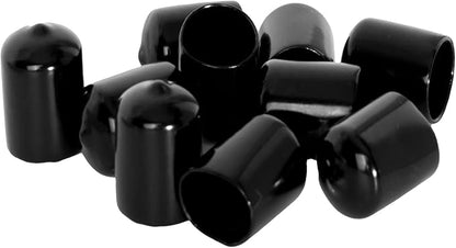 10 PCS Black Round Vinyl Rubber End Caps Kits, Flexible Screw Thread Protectors by Zinkebol