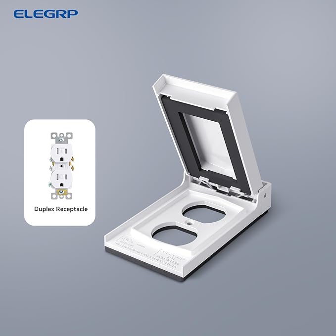 ELEGRP Vertical Outdoor Cover for Duplex Receptacles, Weatherproof Wall Plate - Image 4