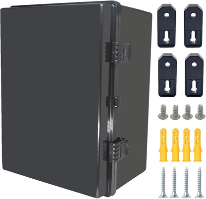 Junction Box, Hinged Black Cover IP67 Waterproof ABS Project Box by Otdorpatio