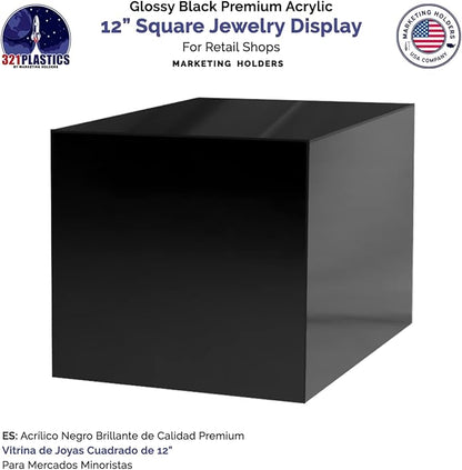 12 Inch Glossy Black Acrylic Display Box - Image 5