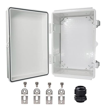 Waterproof Electrical Box, IP67 Junction Box Stainless Steel Latch Hinged Grey by YETLEBOX