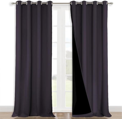NICETOWN Full Shading Curtains 90" Long 2 Panels Set by NICETOWN
