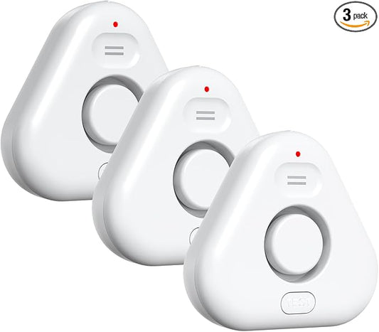 3 Pack Water Leak Detectors for Home, 4 Levels Adjustable Audio 0-120dB Water by stechro