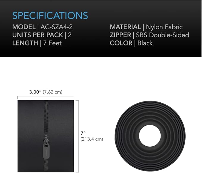 AC Infinity Peel and Stick Zipper 2-Pack, 7 ft. x 3 in. Heavy Duty Dust Barrier - Image 5
