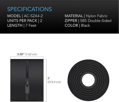 AC Infinity Peel and Stick Zipper 2-Pack, 7 ft. x 3 in. Heavy Duty Dust Barrier - Image 5
