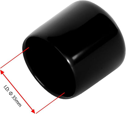 10 PCS Black Round Vinyl Rubber End Caps Kits, Flexible Screw Thread Protectors - Image 2