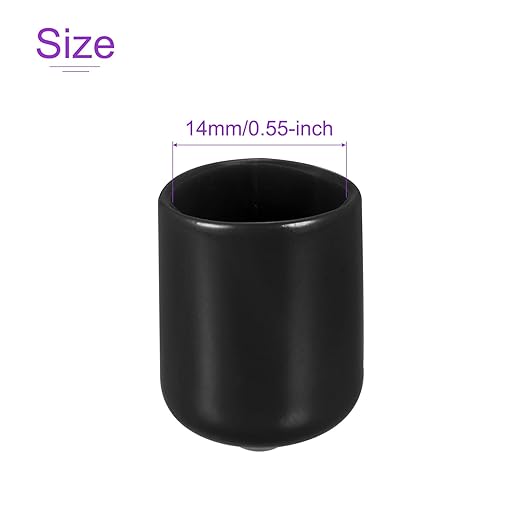 DMiotech 20 Pack 9/16" ID Black Screw Thread Protectors Rubber End Caps Bolt - Image 4