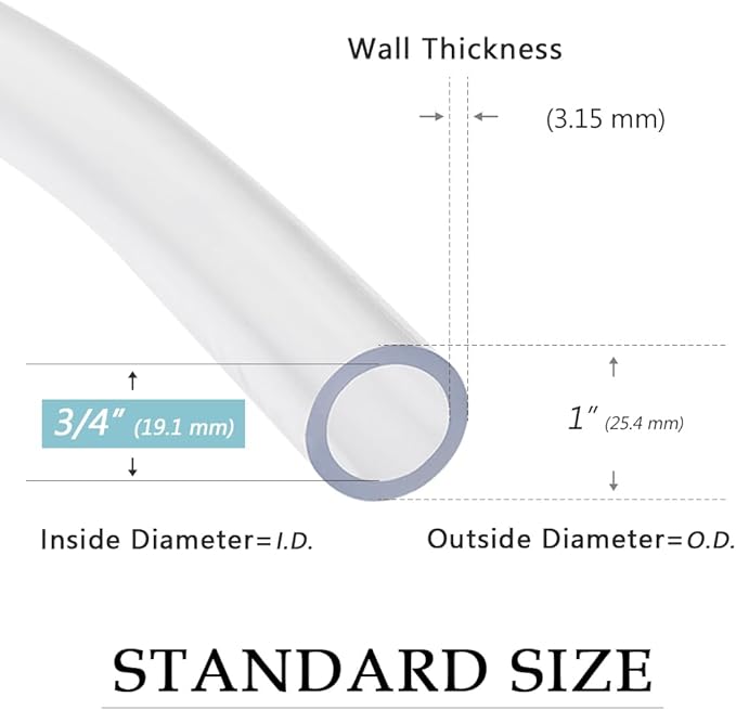 DAVCO 3/4" ID - 100 ft Clear Vinyl Tubing, Low Pressure Flexible PVC Tube - Image 3