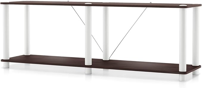 Homes: Inside + Out Apexa Modern 2-Tier Extra Wide Shelving Units, Collectibles by HOMESInsideOut