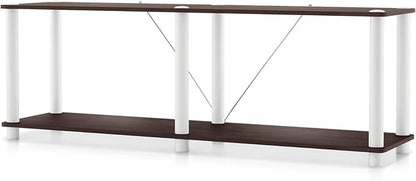 Homes: Inside + Out Apexa Modern 2-Tier Extra Wide Shelving Units, Collectibles by HOMESInsideOut