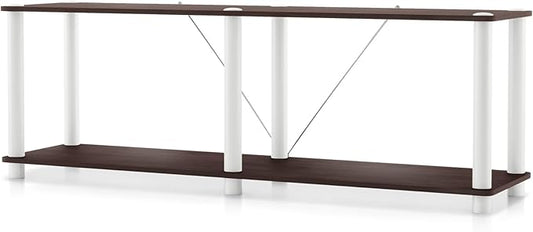 Homes: Inside + Out Apexa Modern 2-Tier Extra Wide Shelving Units, Collectibles by HOMESInsideOut