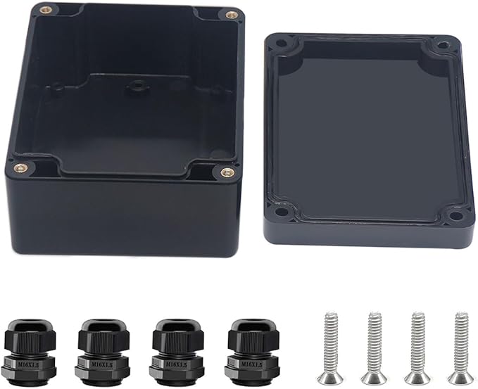 Project Box ABS Black Electrical Boxes IP67 Outdoor Waterproof Box Electronic by Otdorpatio