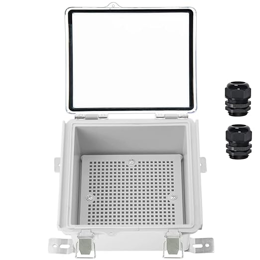 Zulkit Junction Box IP67 Waterproof Electrical Box Hinged Clear Cover Stainless by Zulkit